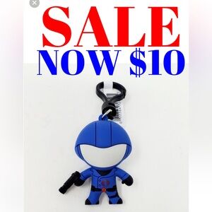 NEW Gi-Joe Cartoon Cobra Commander Figural 3D Bag Clip Collector Toy Figure